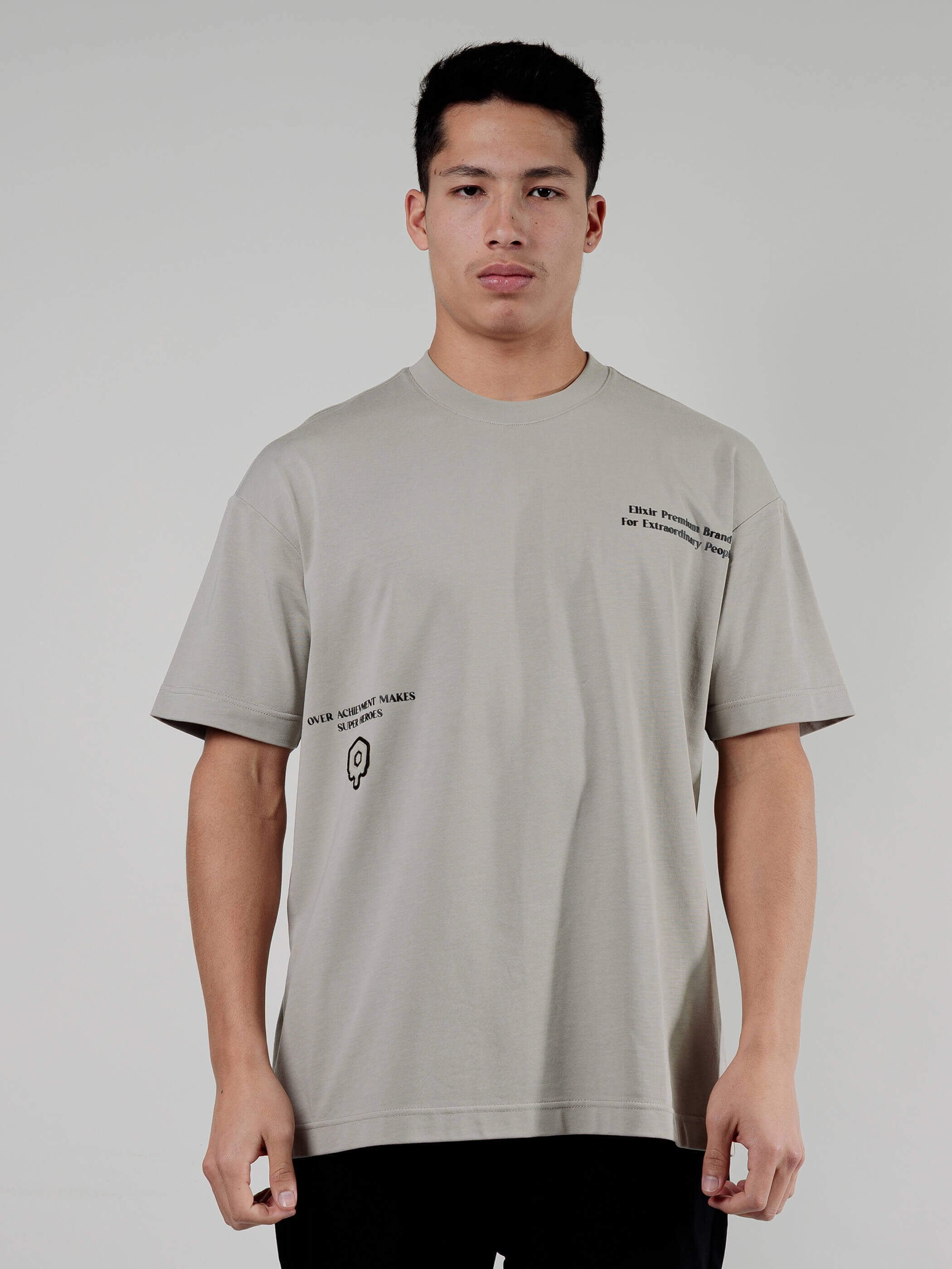 חולצת טישירט קצרה אליקסיר Print Logo גברים