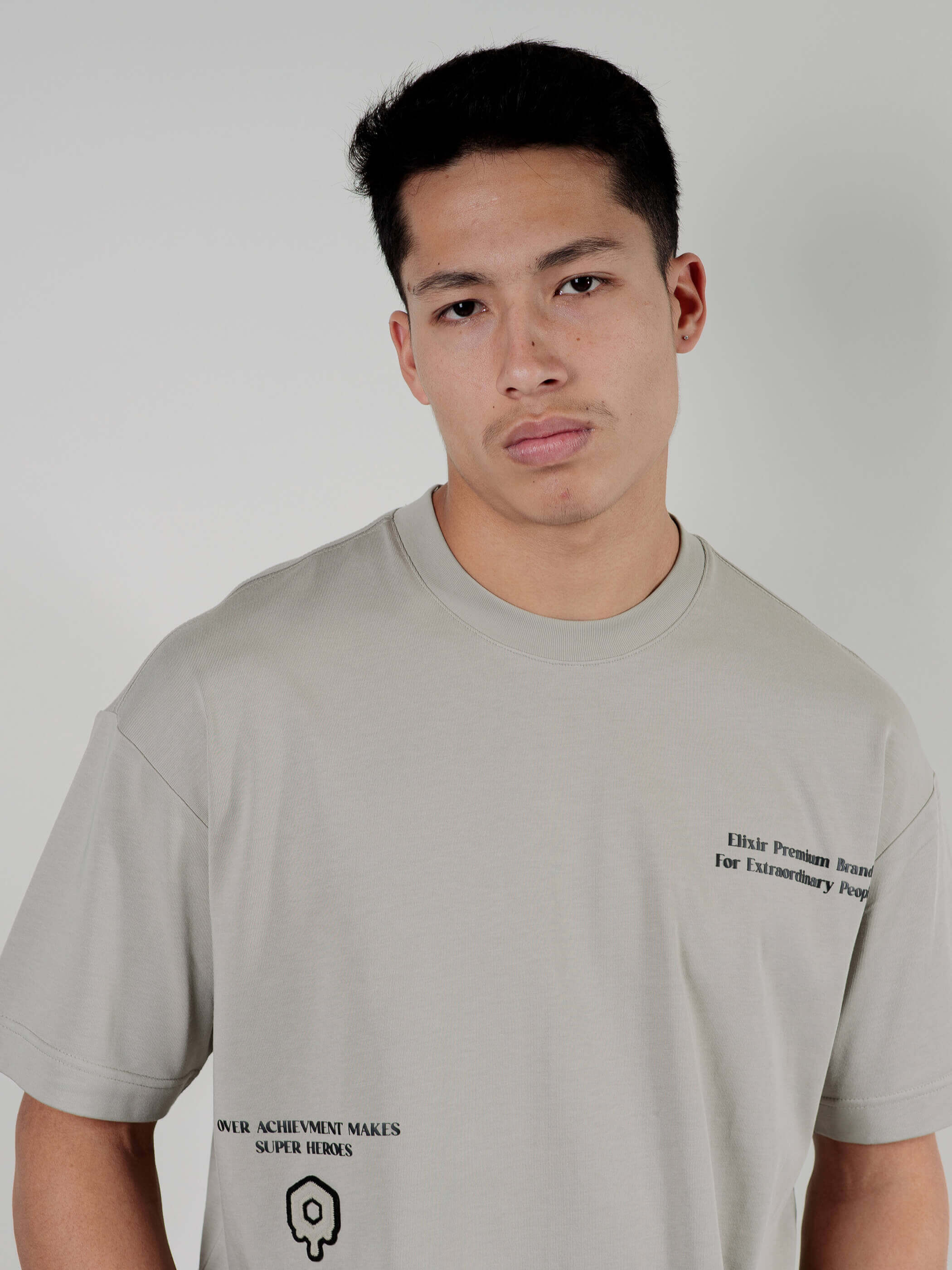 חולצת טישירט קצרה אליקסיר Print Logo גברים