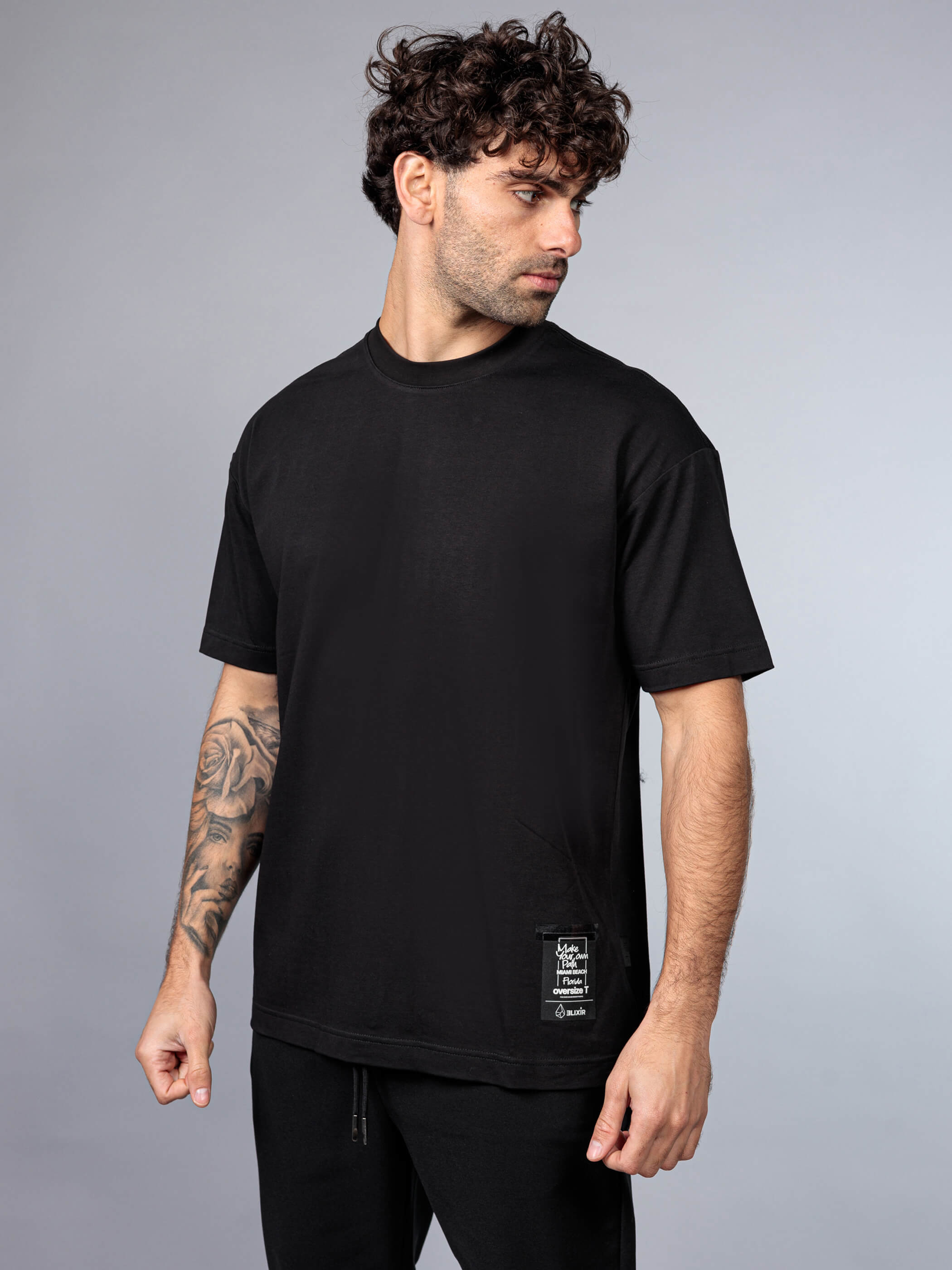 חולצת טישירט קצרה אליקסיר Back Embroidery גברים