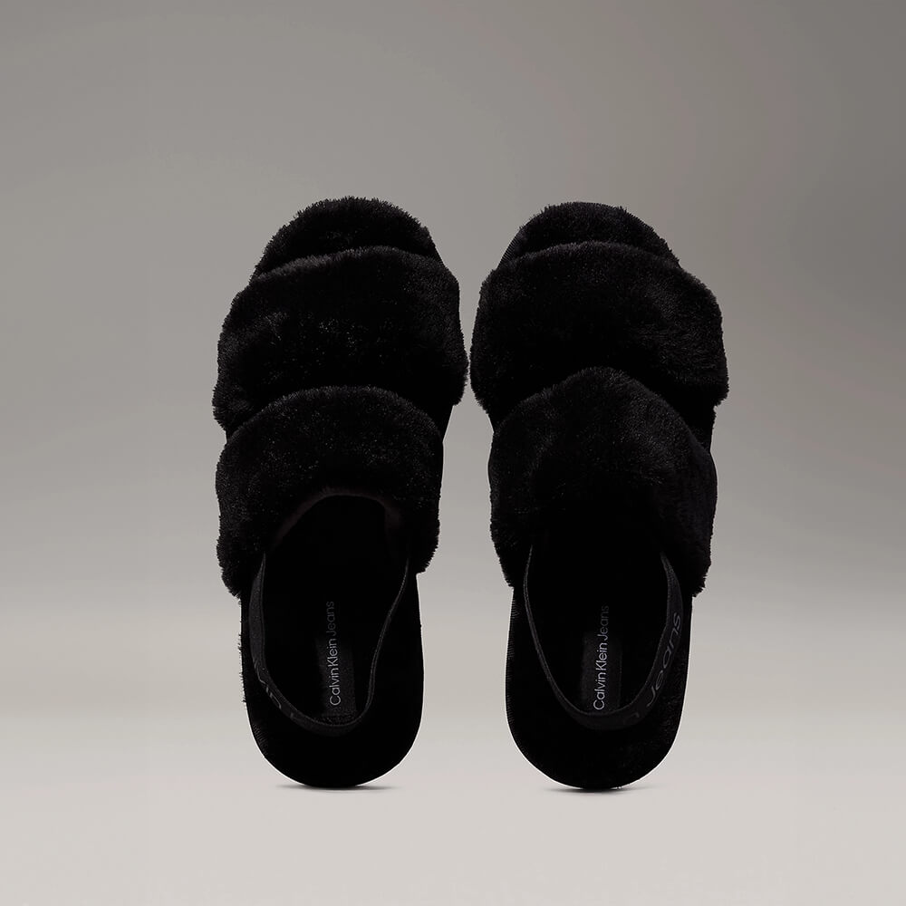 סנדלי קלווין קליין Faux Fur Slippers נשים