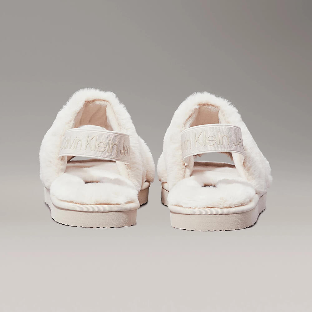 סנדלי קלווין קליין Faux Fur Slippers נשים