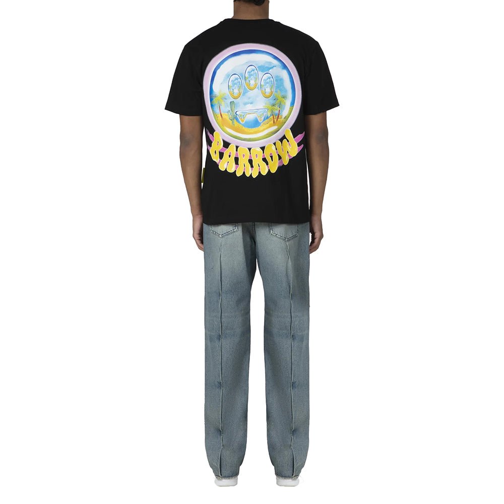 חולצת טישרט בארו קצרה ציור חוף ים בגב