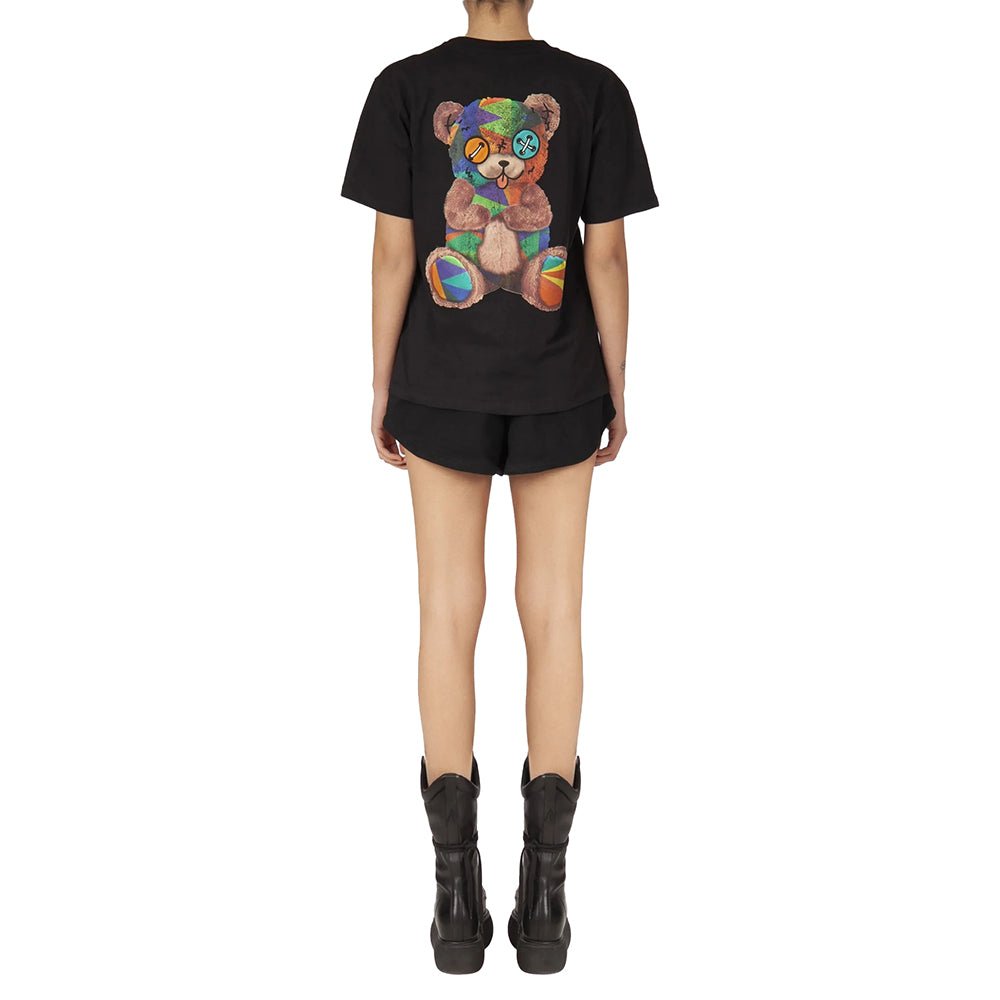 חולצת טישרט בארו קצרה דובי צבעוני בגב