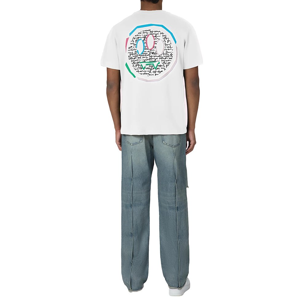 חולצת טישרט בארו קצרה עיגול כיתוב לוגו בגב