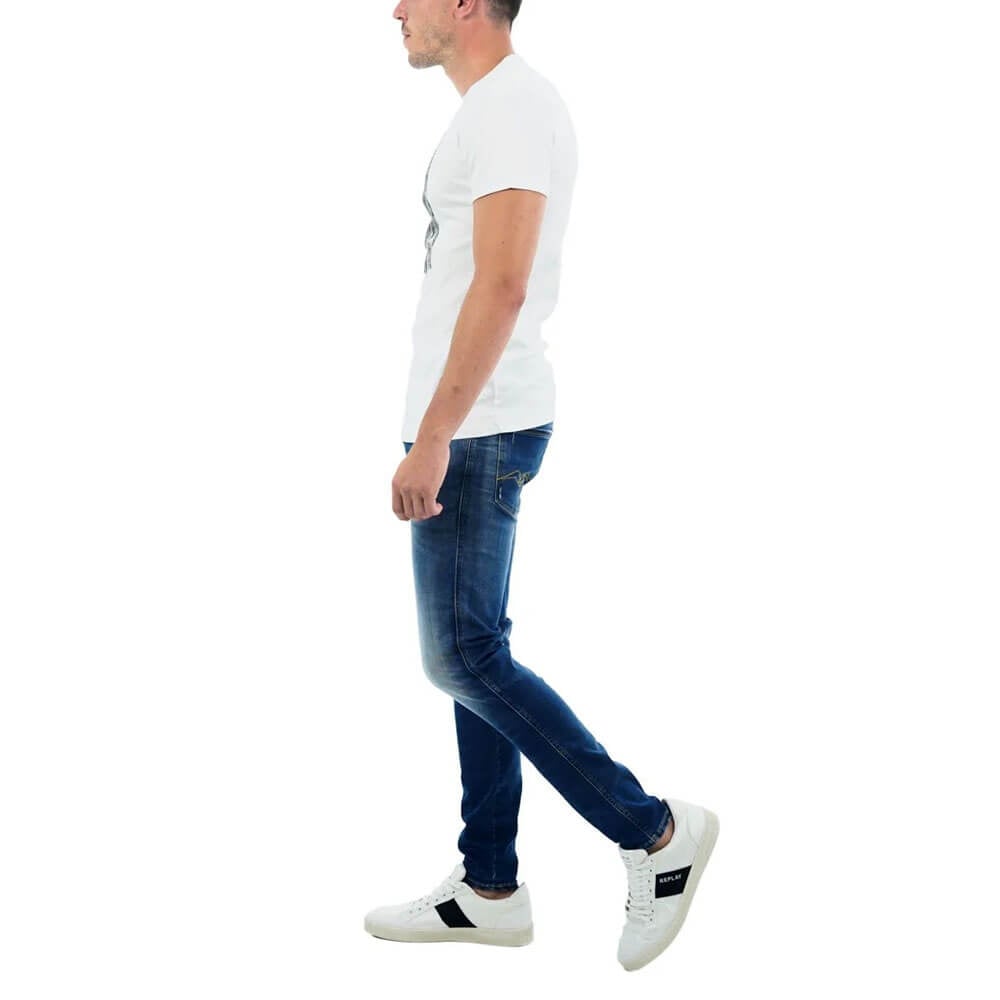 חולצת טישרט ריפליי קצרה עם הדפס מונוכרום גברים
