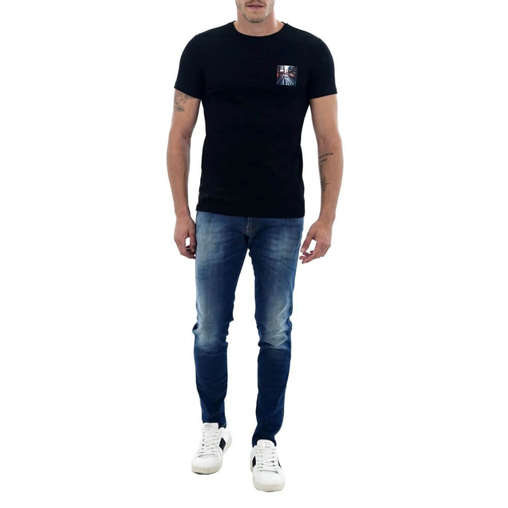 חולצת טישרט ריפליי קצרה עם הדפס קטן גברים