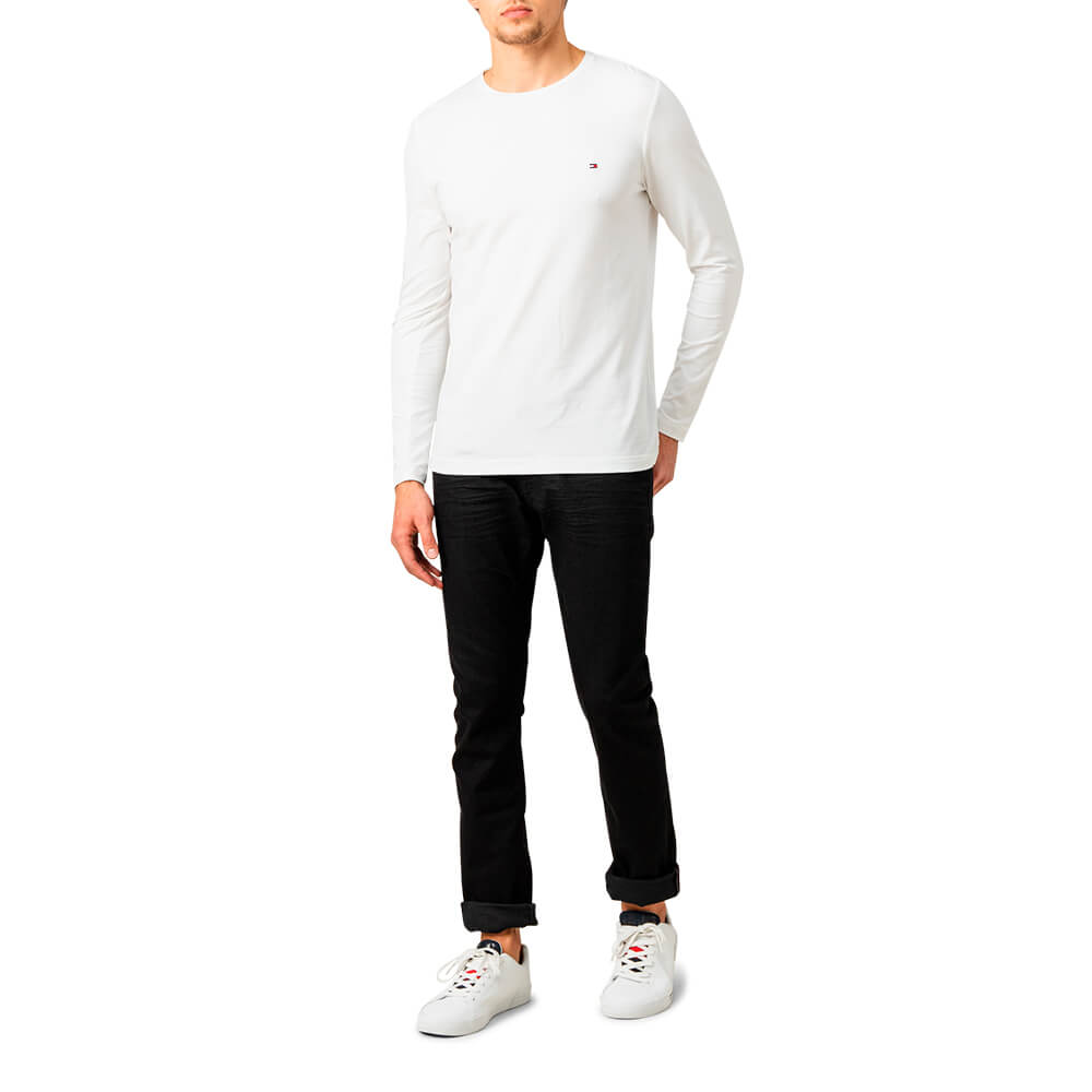 חולצת טישרט טומי הילפיגר ארוכה Stretch Slim Fit גברים