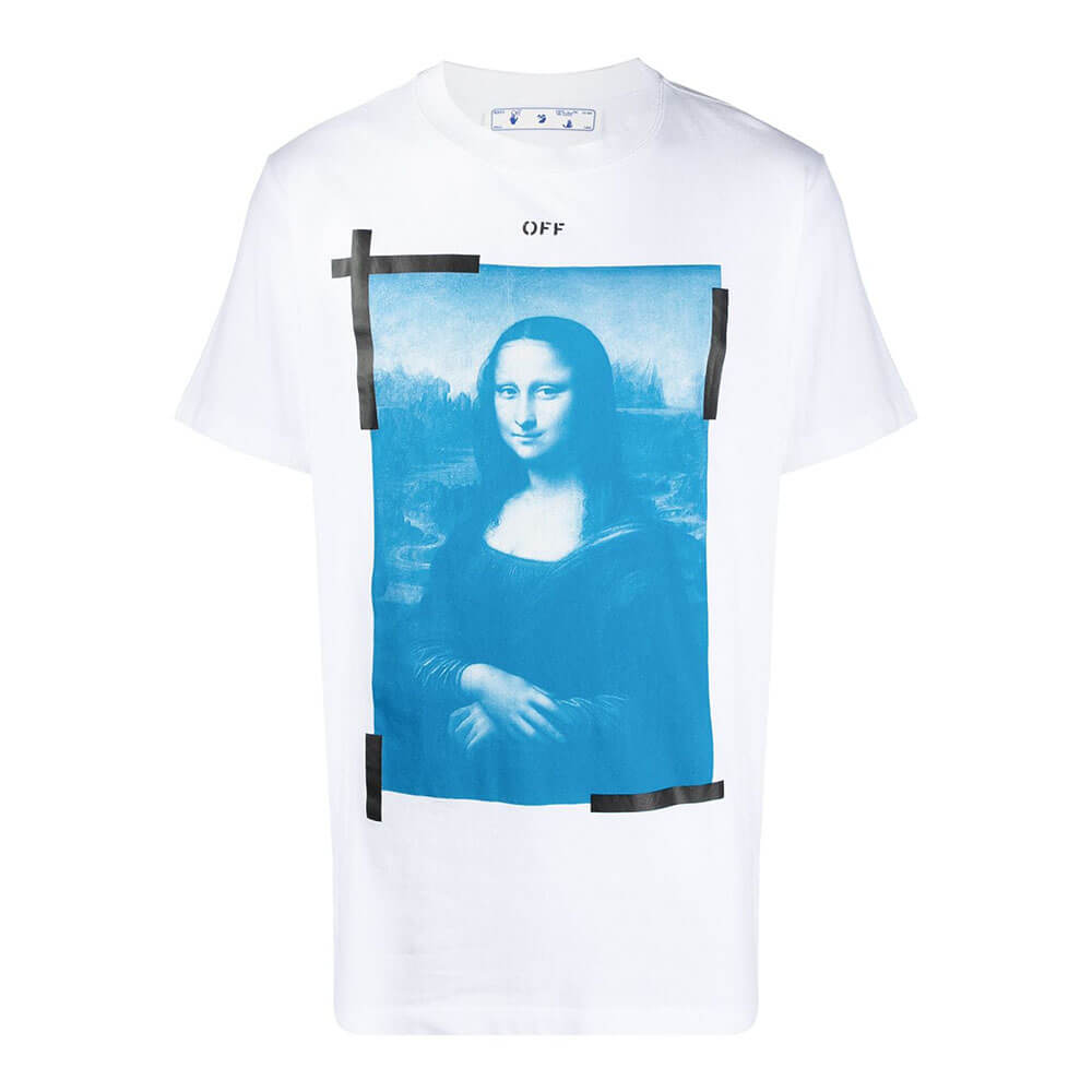 חולצת טישרט אוף וויט קצרה Mona Lisa Graphic Print גברים
