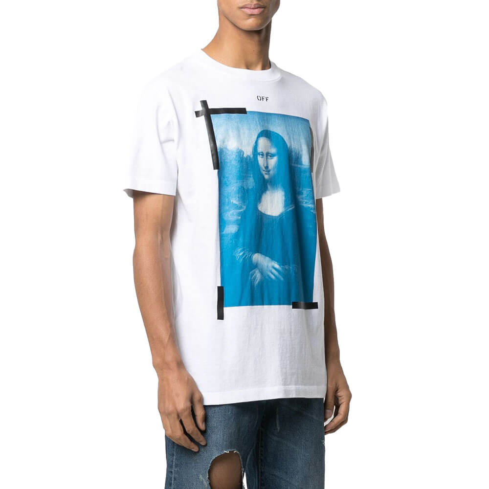 חולצת טישרט אוף וויט קצרה Mona Lisa Graphic Print גברים
