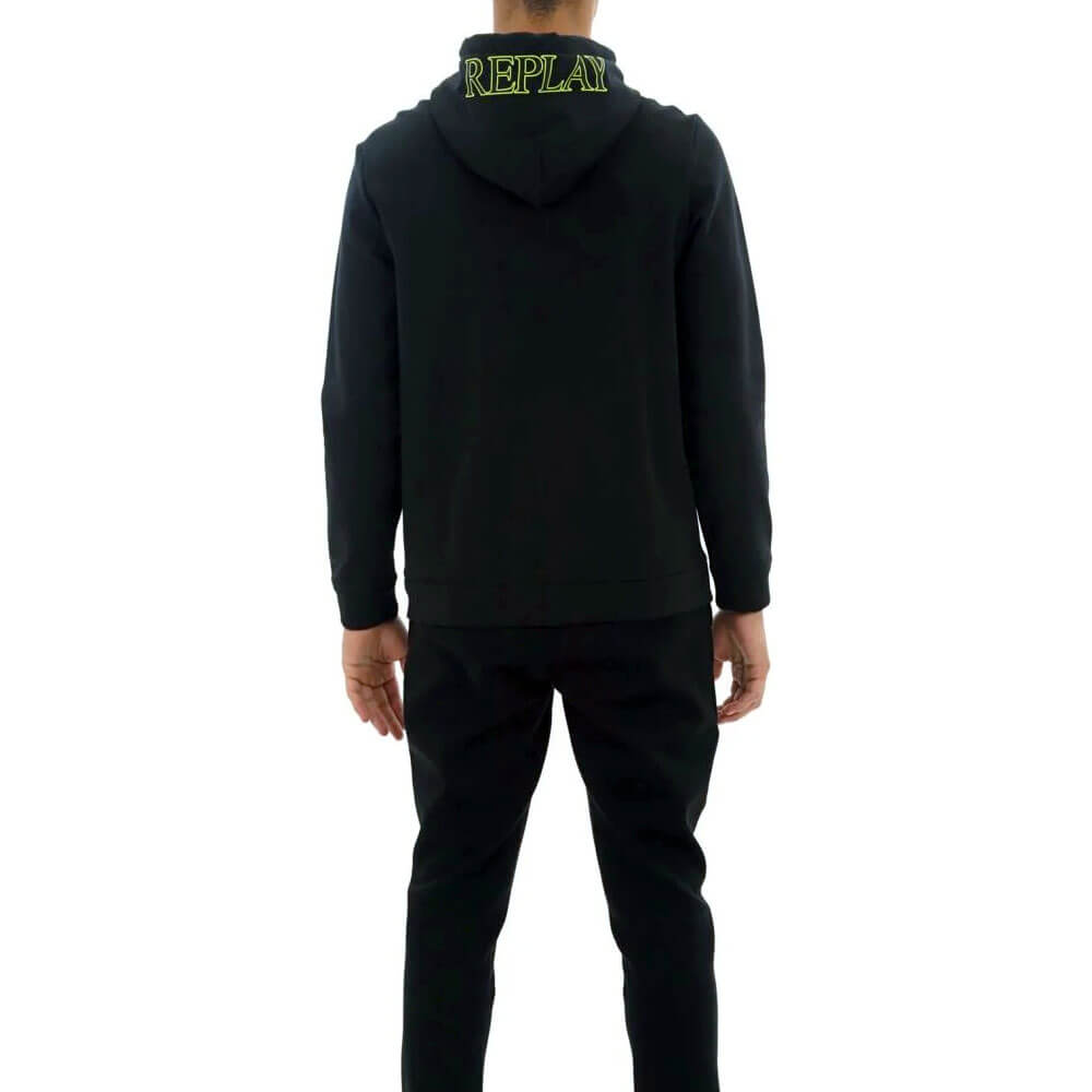 ג'קט קפוצ'ון ריפליי עם לוגו ניאון גברים