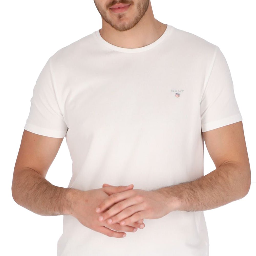 חולצת טישרט גאנט קצרה לוגו קלאסי Slim Pique גברים