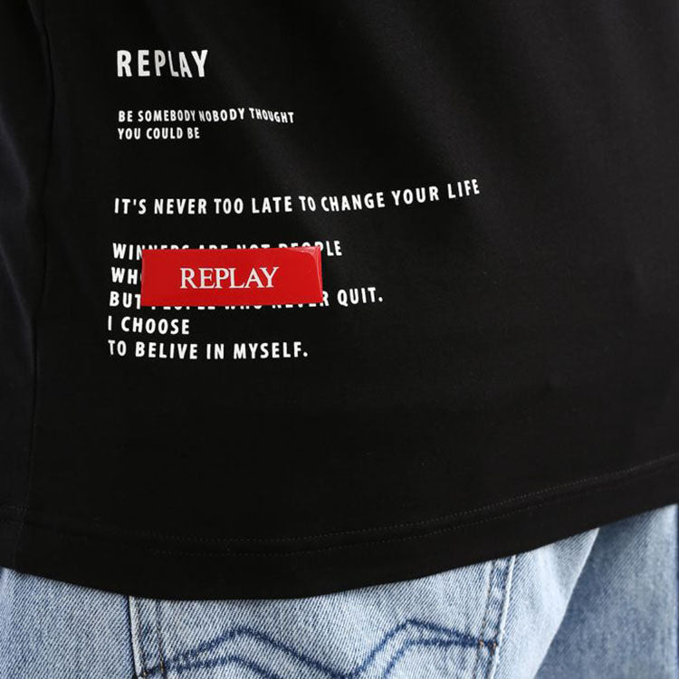 חולצת טישרט ריפליי קצרה לוגו סיליקון אדום גברים