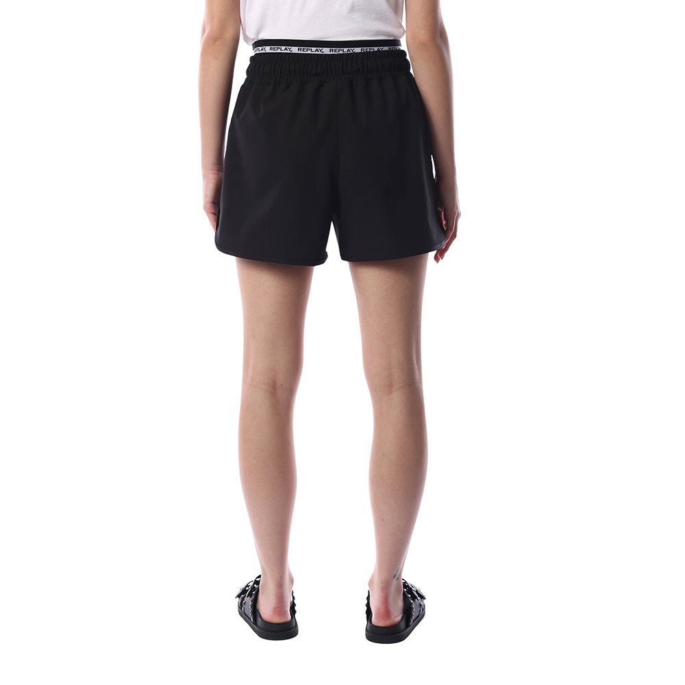 מכנס ריפליי קצר פס לוגו בגומי ועיגול לוגו נשים