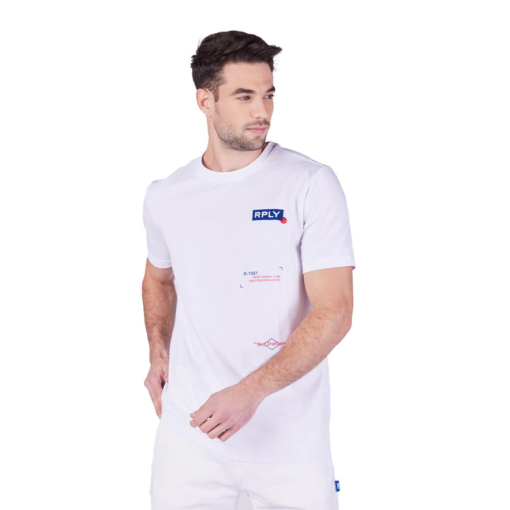 חולצת טישרט ריפליי קצרה לוגו מפוזר גברים