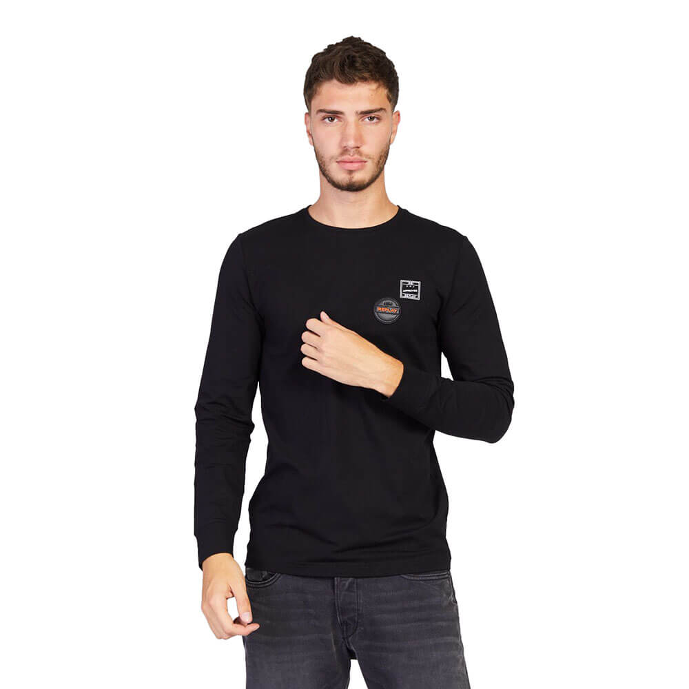 חולצת טישירט לייקרה ארוכה עם לוגו ריפליי גברים