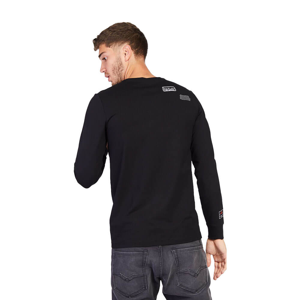 חולצת טישירט לייקרה ארוכה עם לוגו ריפליי גברים