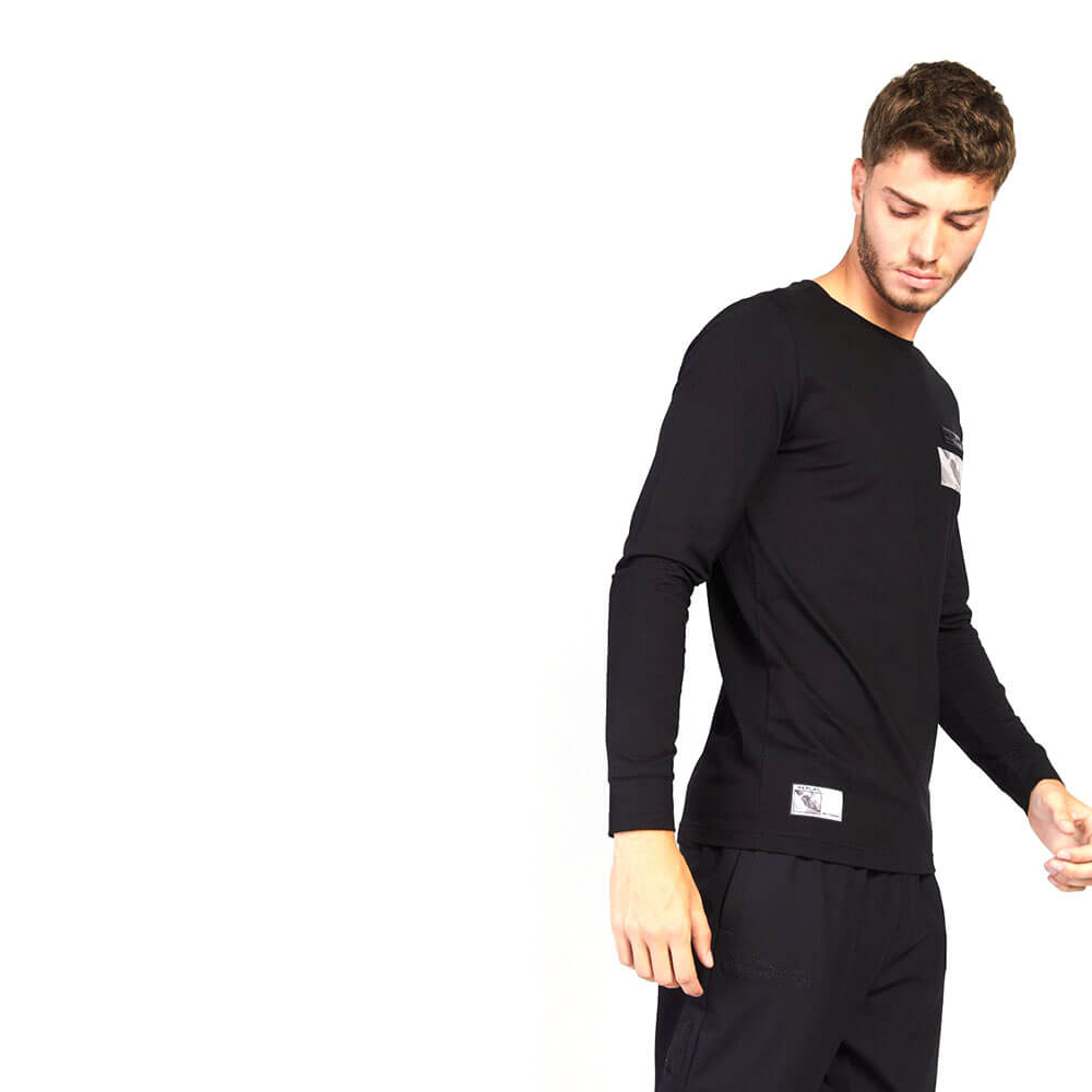 חולצת טישירט לייקרה ארוכה עם הדפס ריפליי גברים