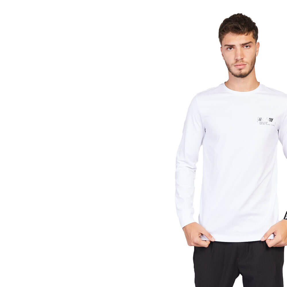 חולצת טי שירט ארוכה לוגו כסוף ריפליי גברים