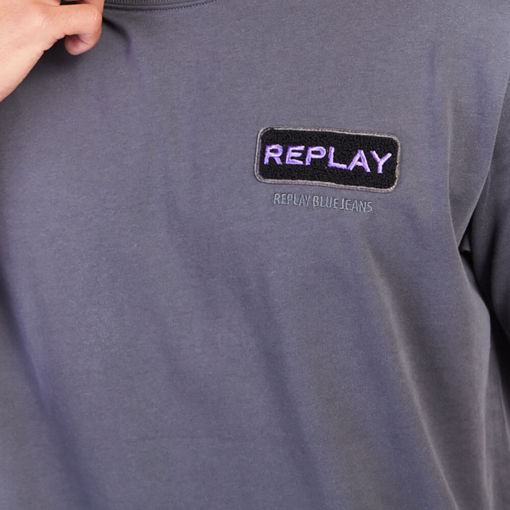 חולצת טי שירט קצרה עם לוגו ריפליי גברים