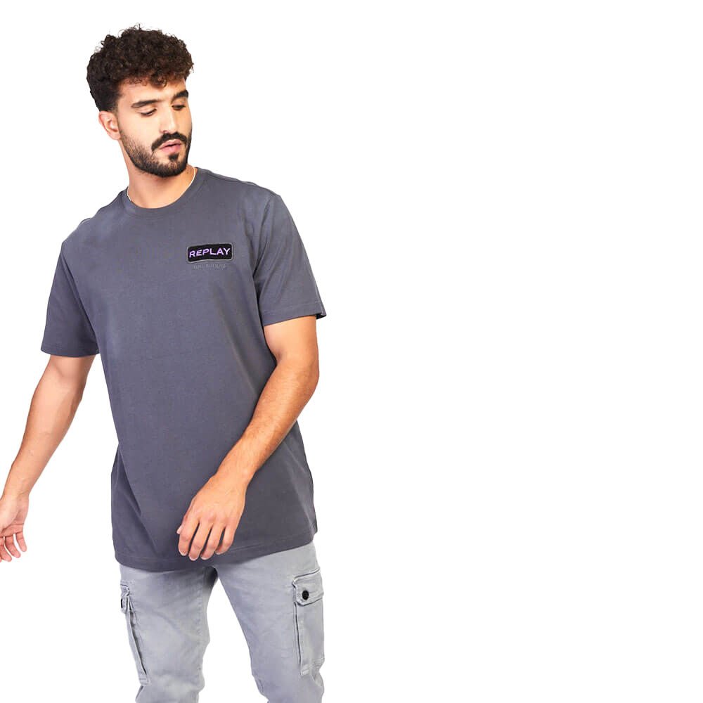 חולצת טי שירט קצרה עם לוגו ריפליי גברים