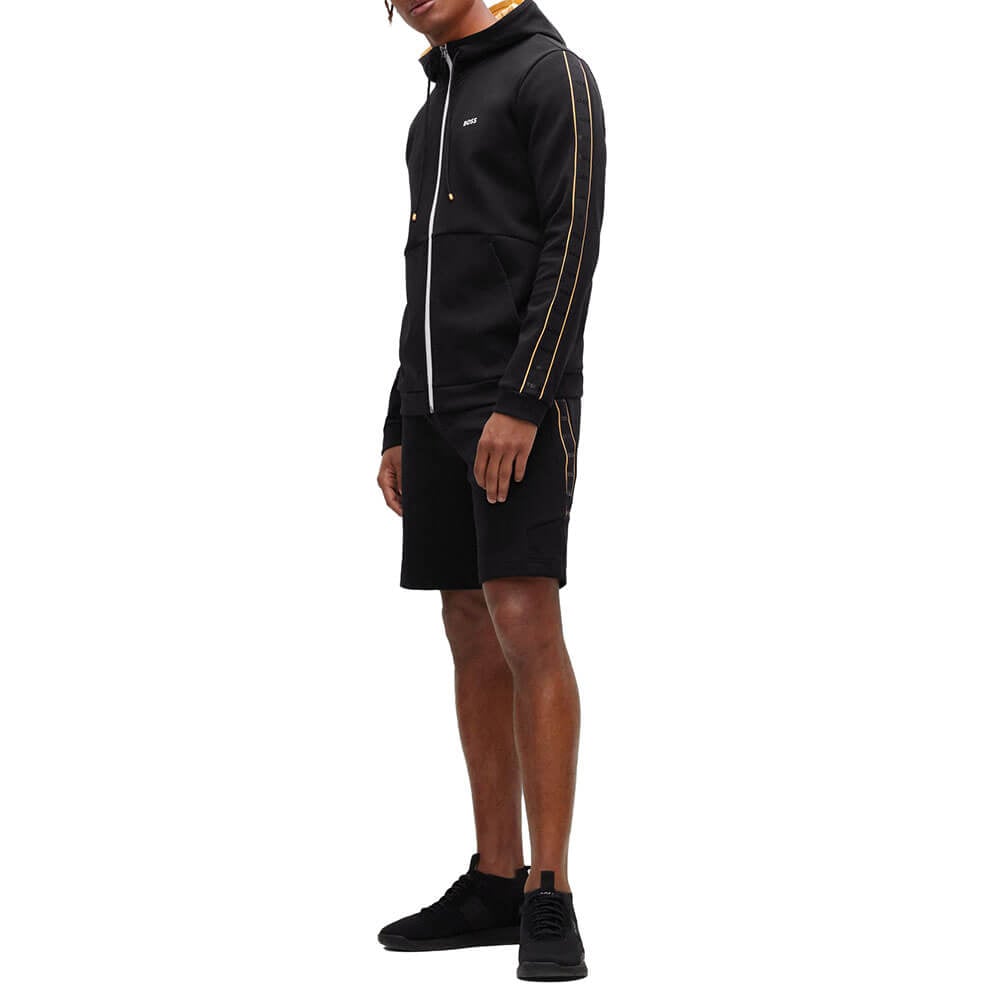 ג'קט קפוצ'ון הוגו בוס עם רצועות לוגו בשרוול גברים