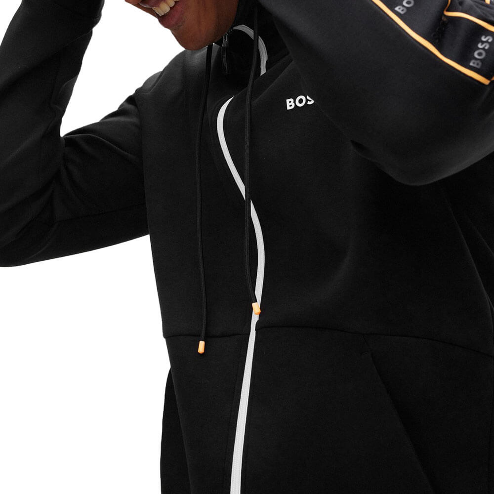 ג'קט קפוצ'ון הוגו בוס עם רצועות לוגו בשרוול גברים