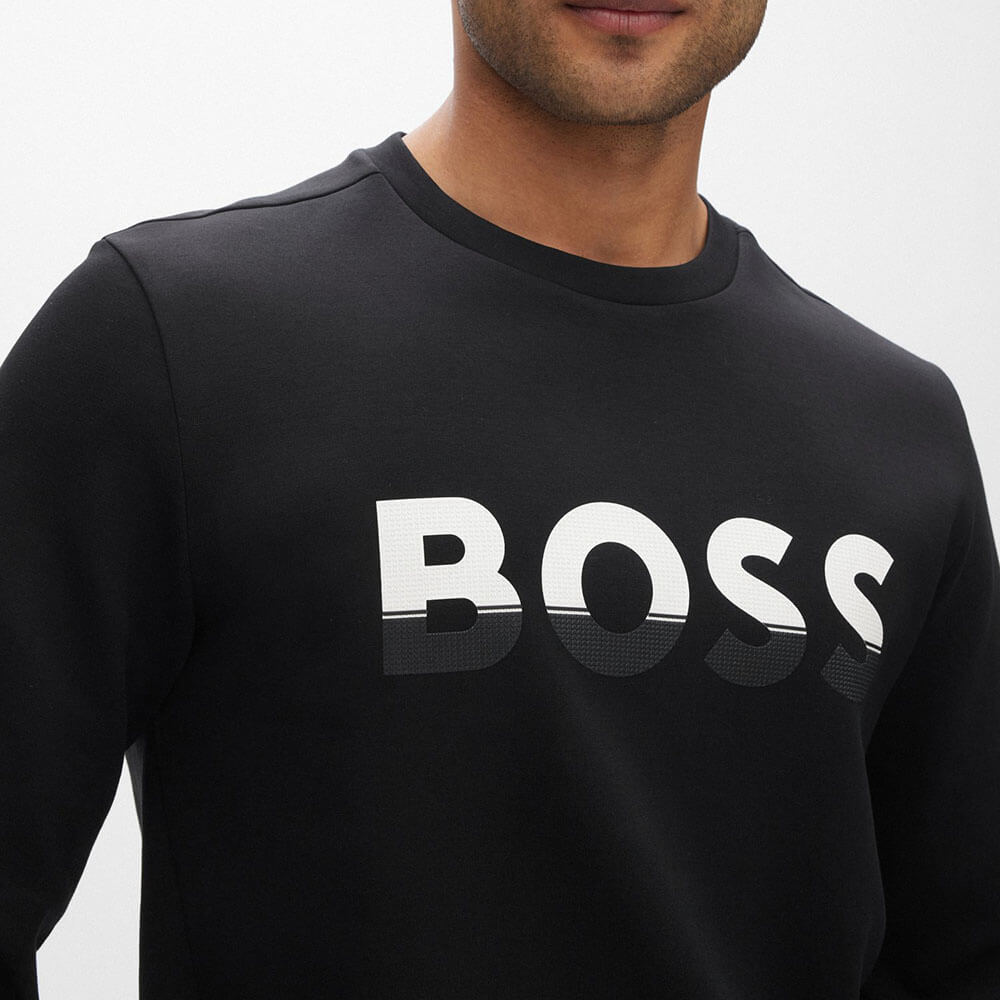 סווטשירט הוגו בוס עם הדפס לוגו גברים
