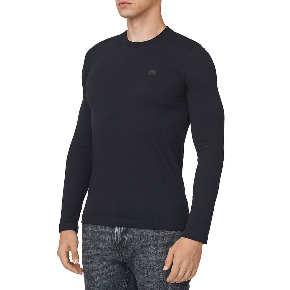 חולצת טישירט אמפוריו ארמני ארוכה Small Logo גברים - eai-8N1TR1-1JRGZ-0999-L