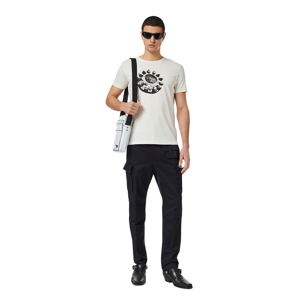 חולצת טישרט דיזל קצרה Print Logo C1 גברים