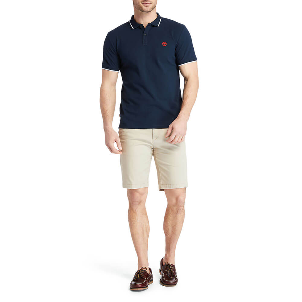 חולצת פולו טימברלנד קצרה Millers River Tipped-Collar Polo Shirt גברים