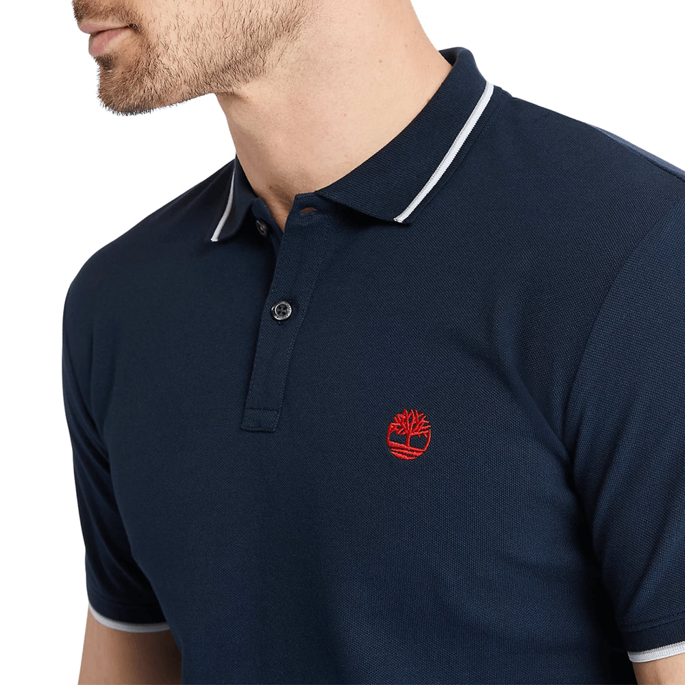 חולצת פולו טימברלנד קצרה Millers River Tipped-Collar Polo Shirt גברים