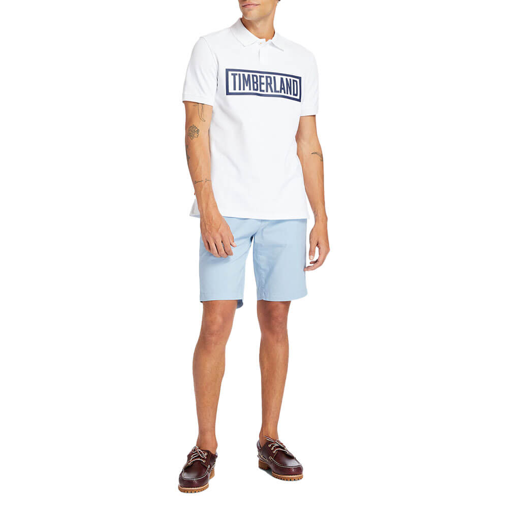 חולצת פולו טימברלנד קצרה Mink Brook Linear-Logo Polo גברים