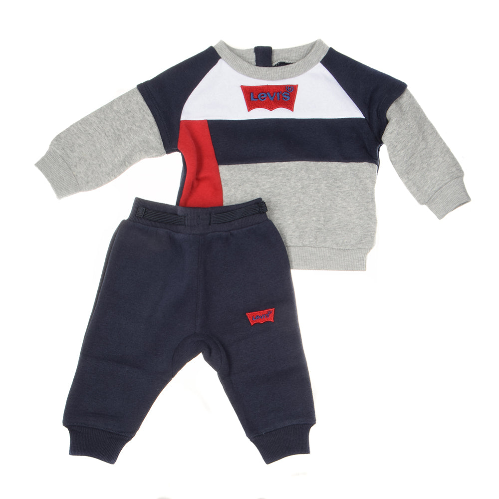 סט מכנס וחולצה לוגו קולור בלוק פעוטות