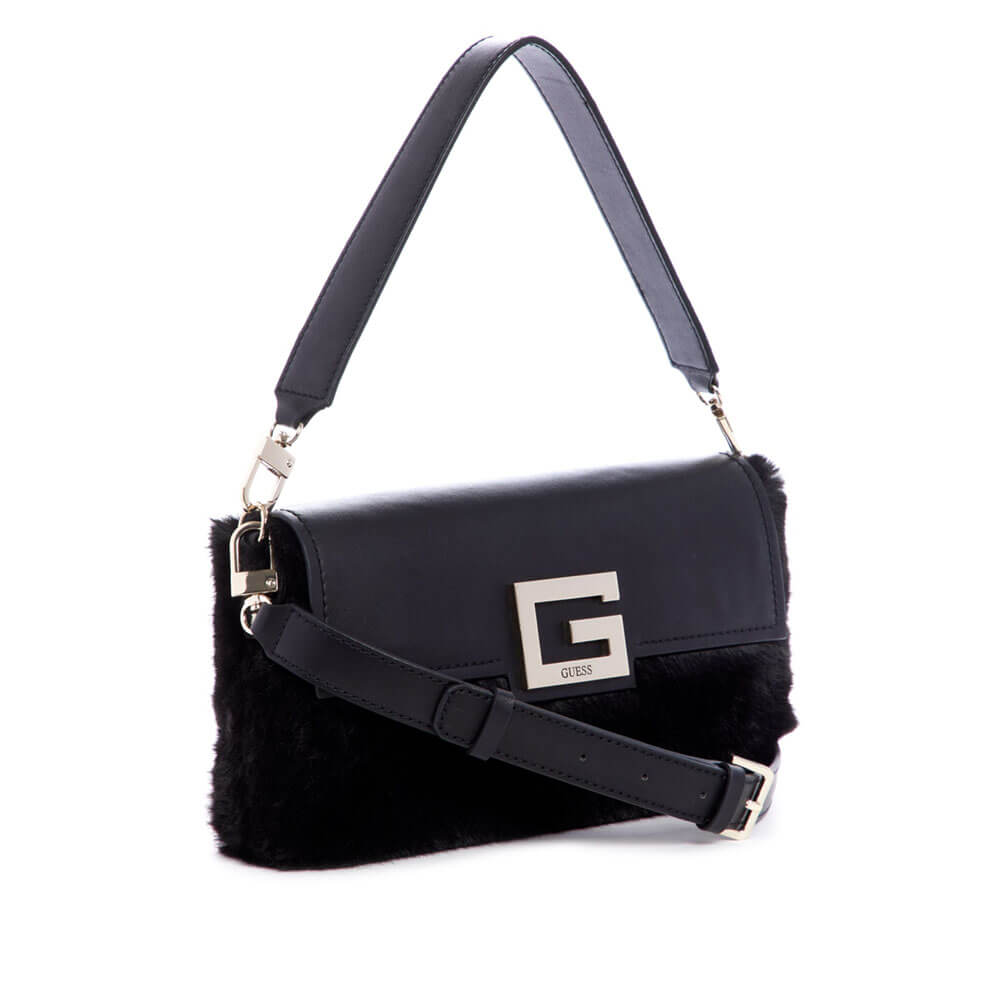 תיק צד Guess נשים Brightside Faux-Fur Shoulder Bag