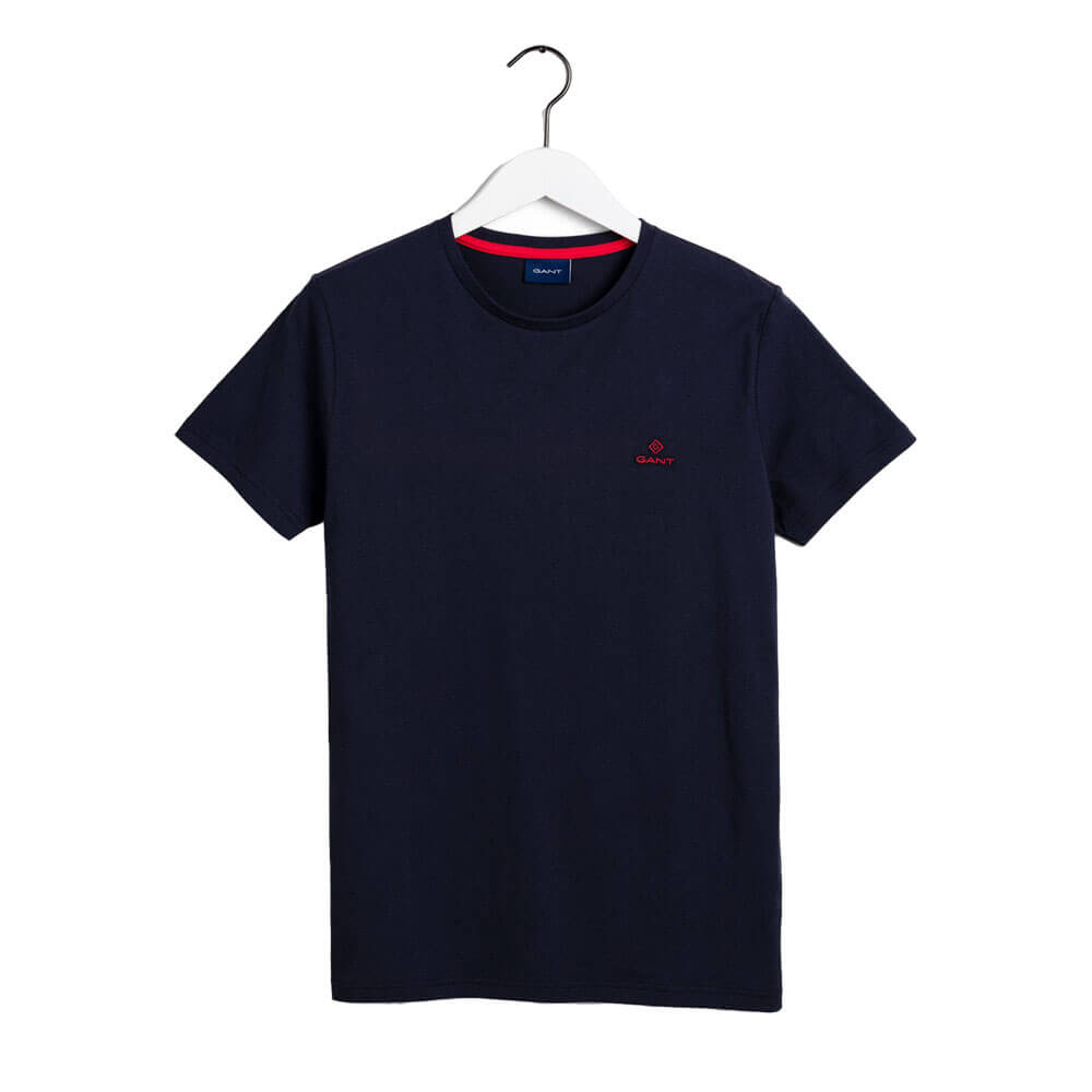 חולצת טישרט גאנט קצרה Contrast Logo Tee גברים