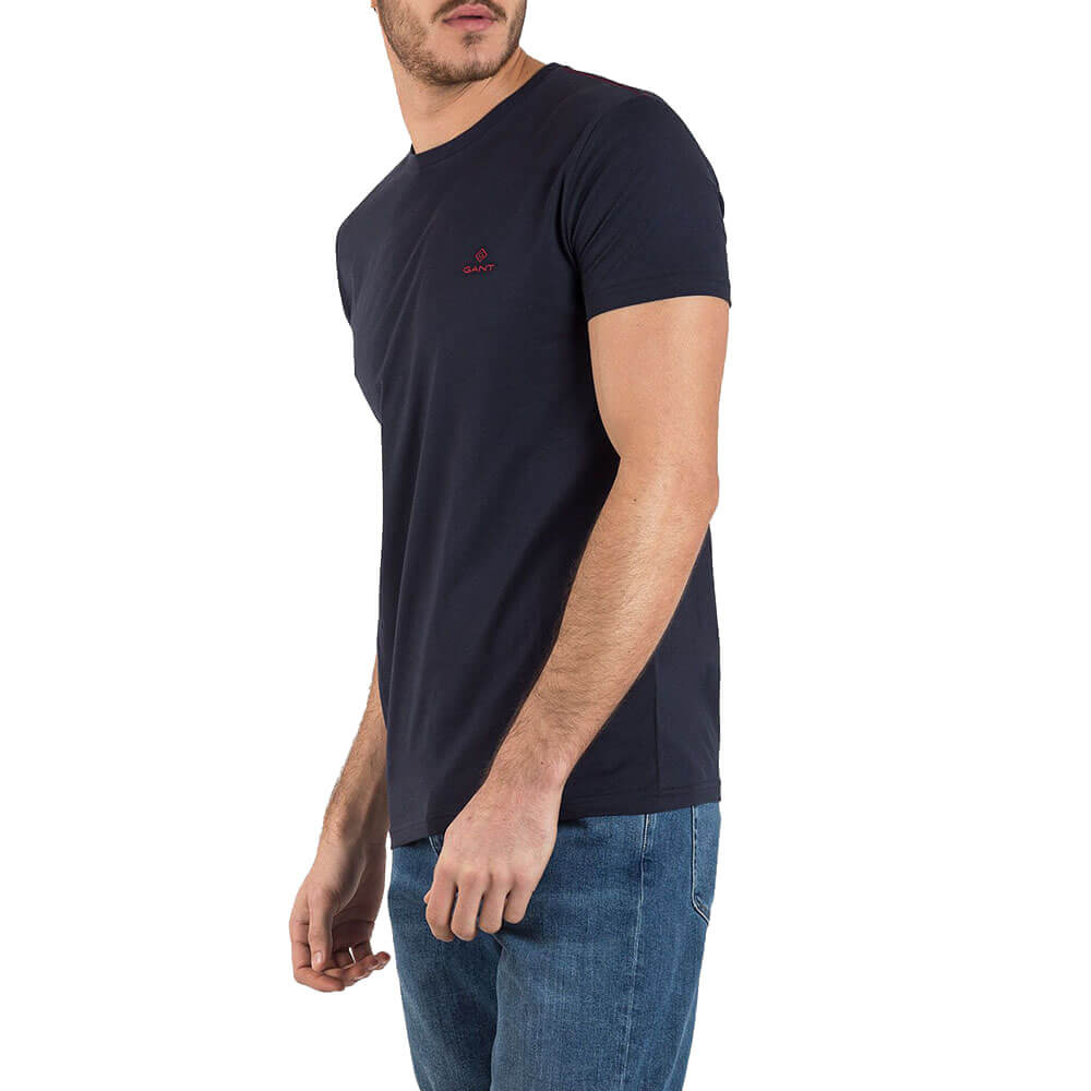 חולצת טישרט גאנט קצרה Contrast Logo Tee גברים