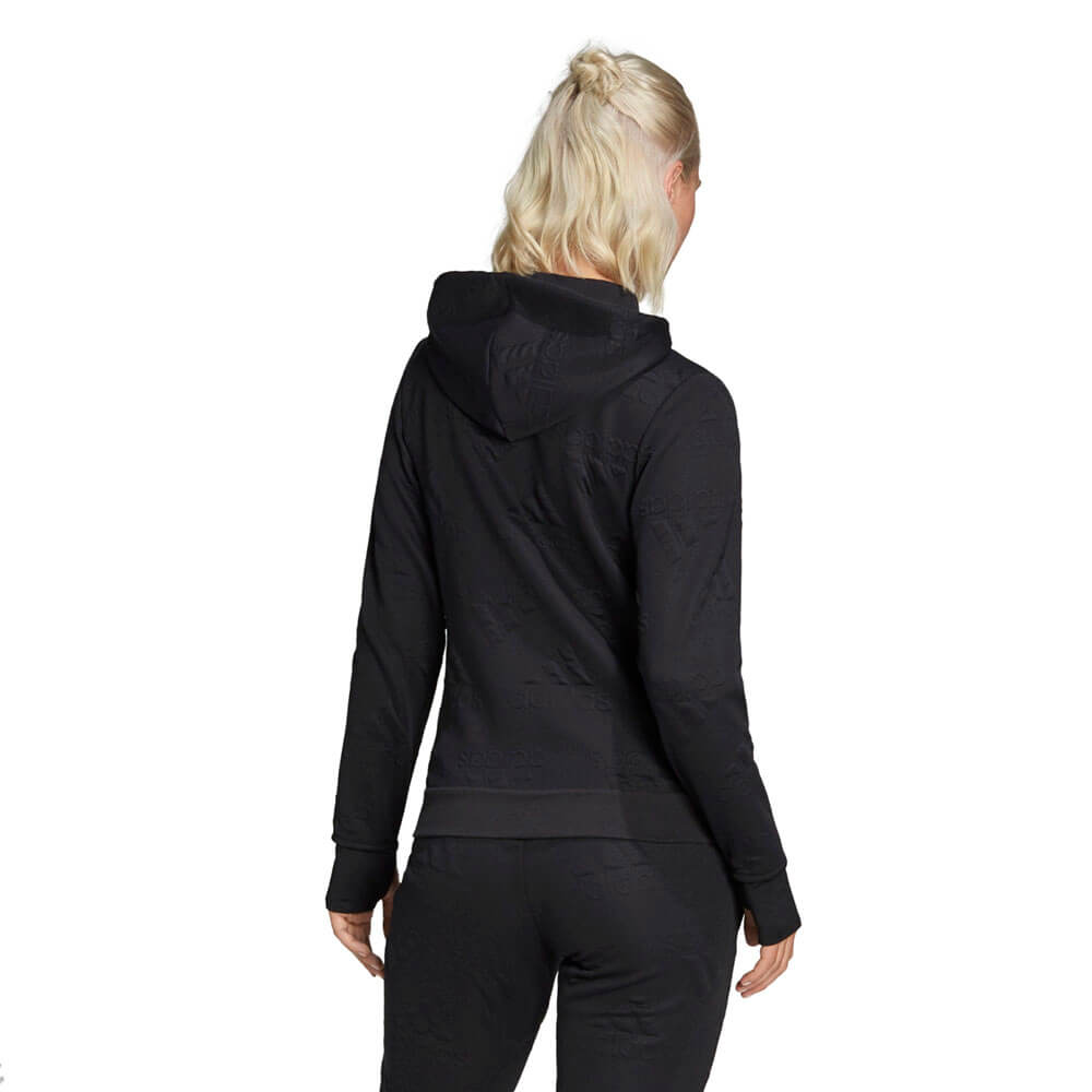 ג'קט קפוצ'ון אדידס Aeroready Jacquard Full-Zip Logo נשים