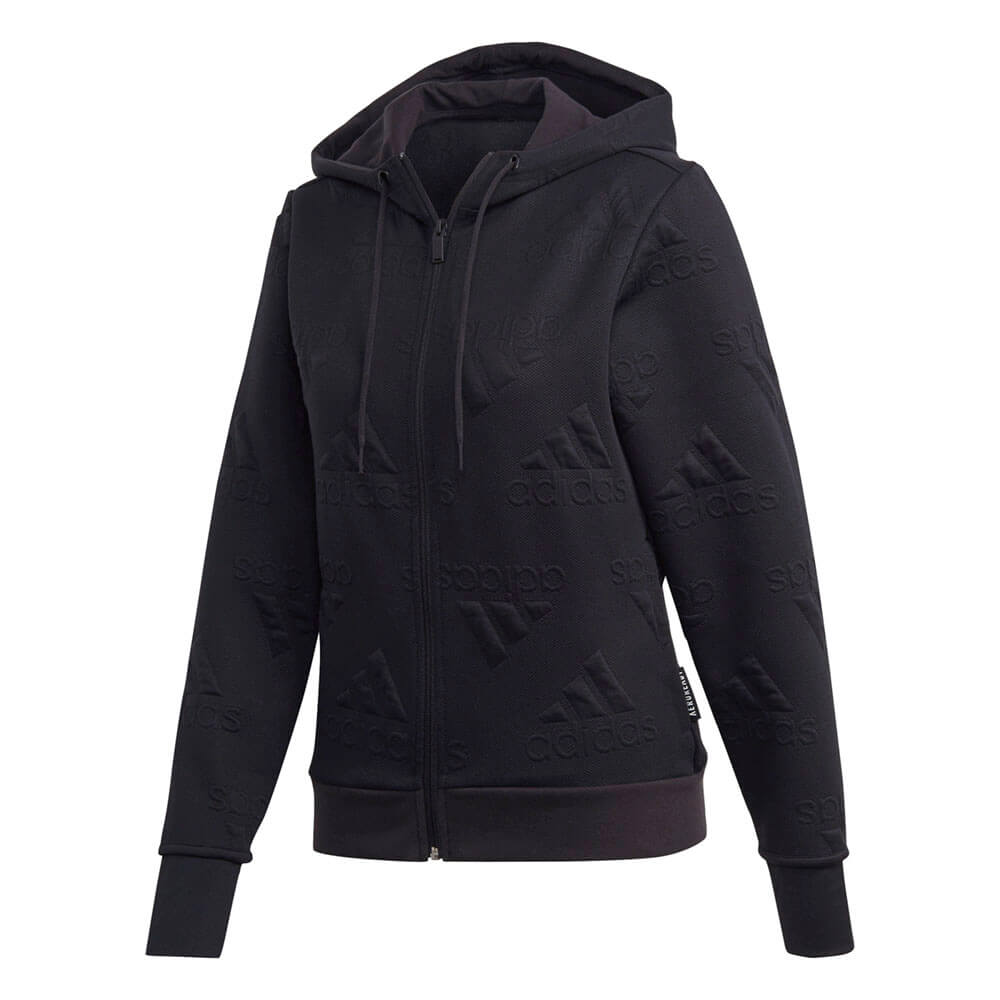 ג'קט קפוצ'ון אדידס Aeroready Jacquard Full-Zip Logo נשים