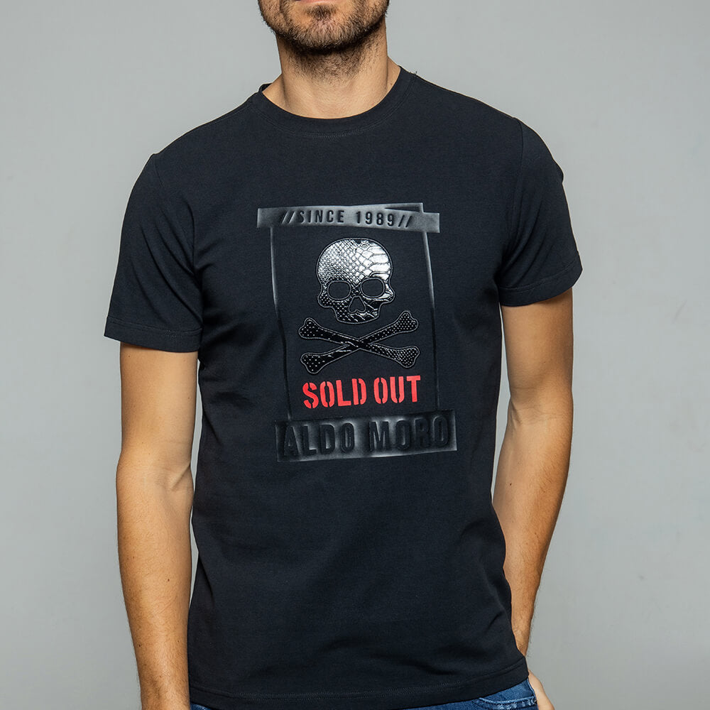 חולצת טישרט קצרה לגבר אלדו מורו גולגולת עור