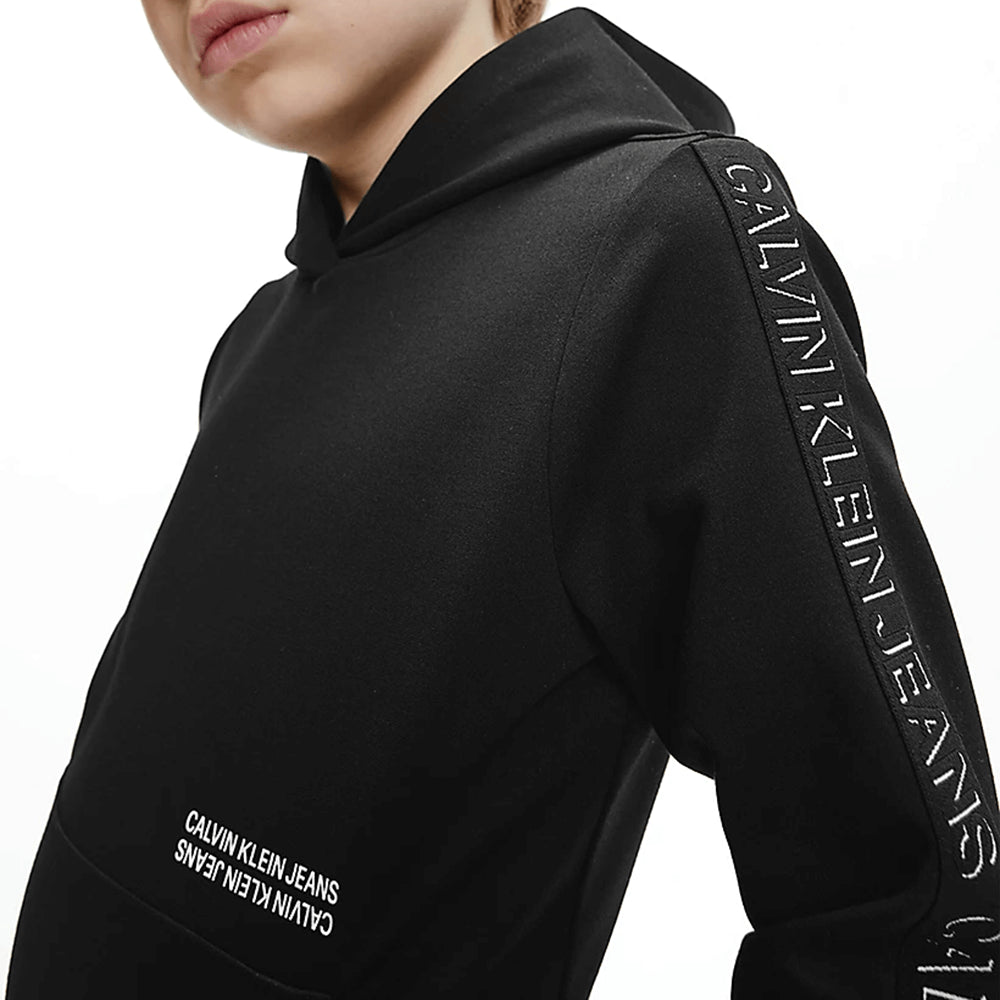 סווטשירט קפוצ'ון קלווין קליין Shadow Logo Tape Hoodie ילדים ונוער
