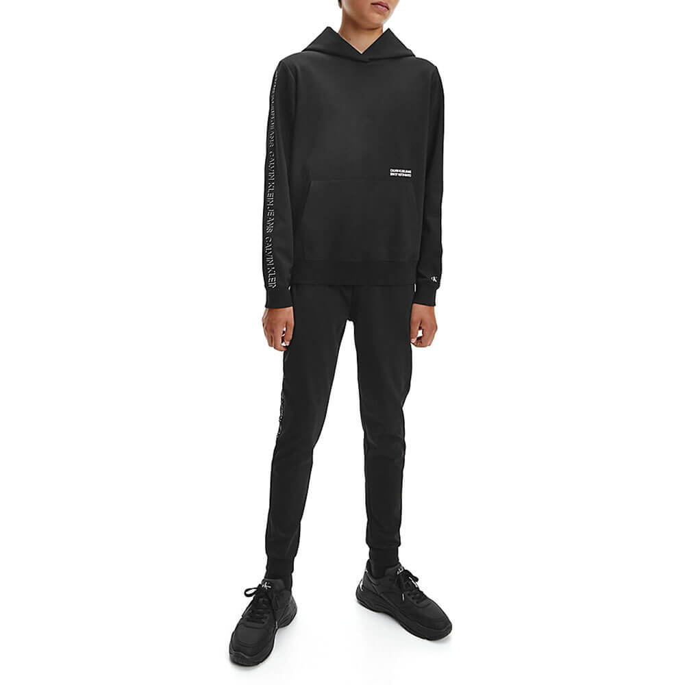 סווטשירט קפוצ'ון קלווין קליין Shadow Logo Tape Hoodie ילדים ונוער