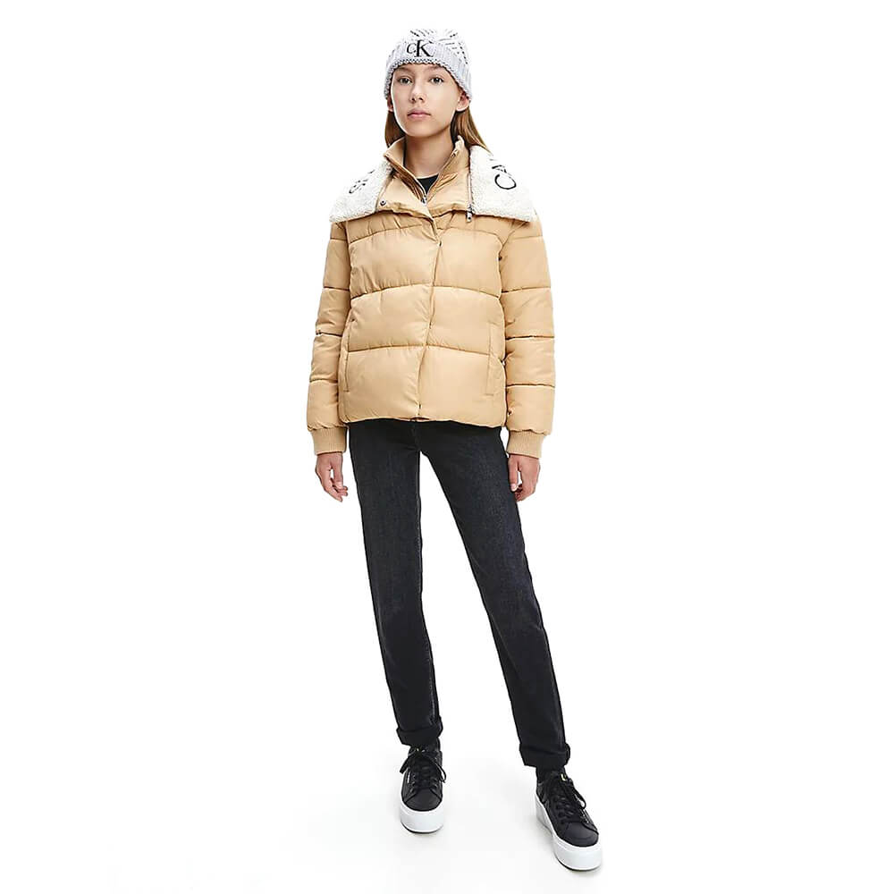 מעיל קלווין קליין Logo Collar Puffer J ילדות ונערות