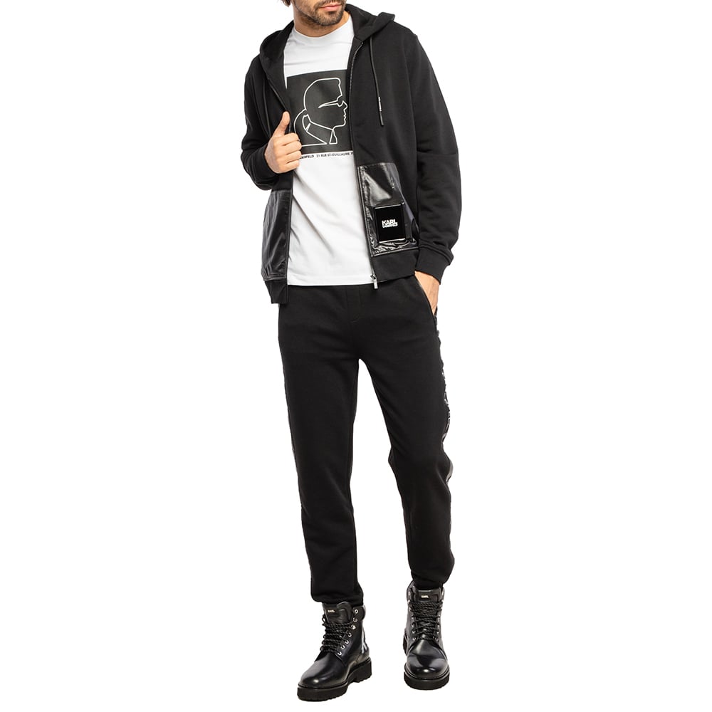 ג'קט קפוצ'ון קרל לגרפלד כיסים מעור גברים