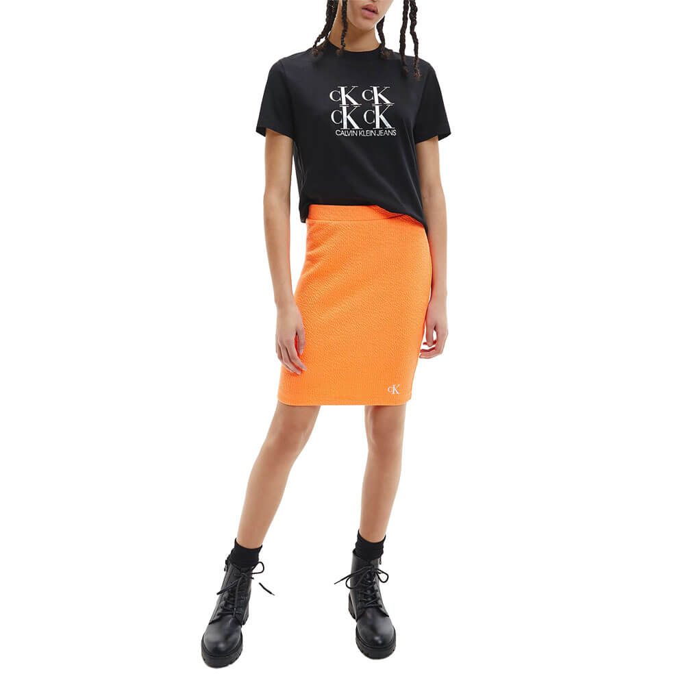 חולצת טישרט קלווין קליין קצרה Shine Logo Tee נשים