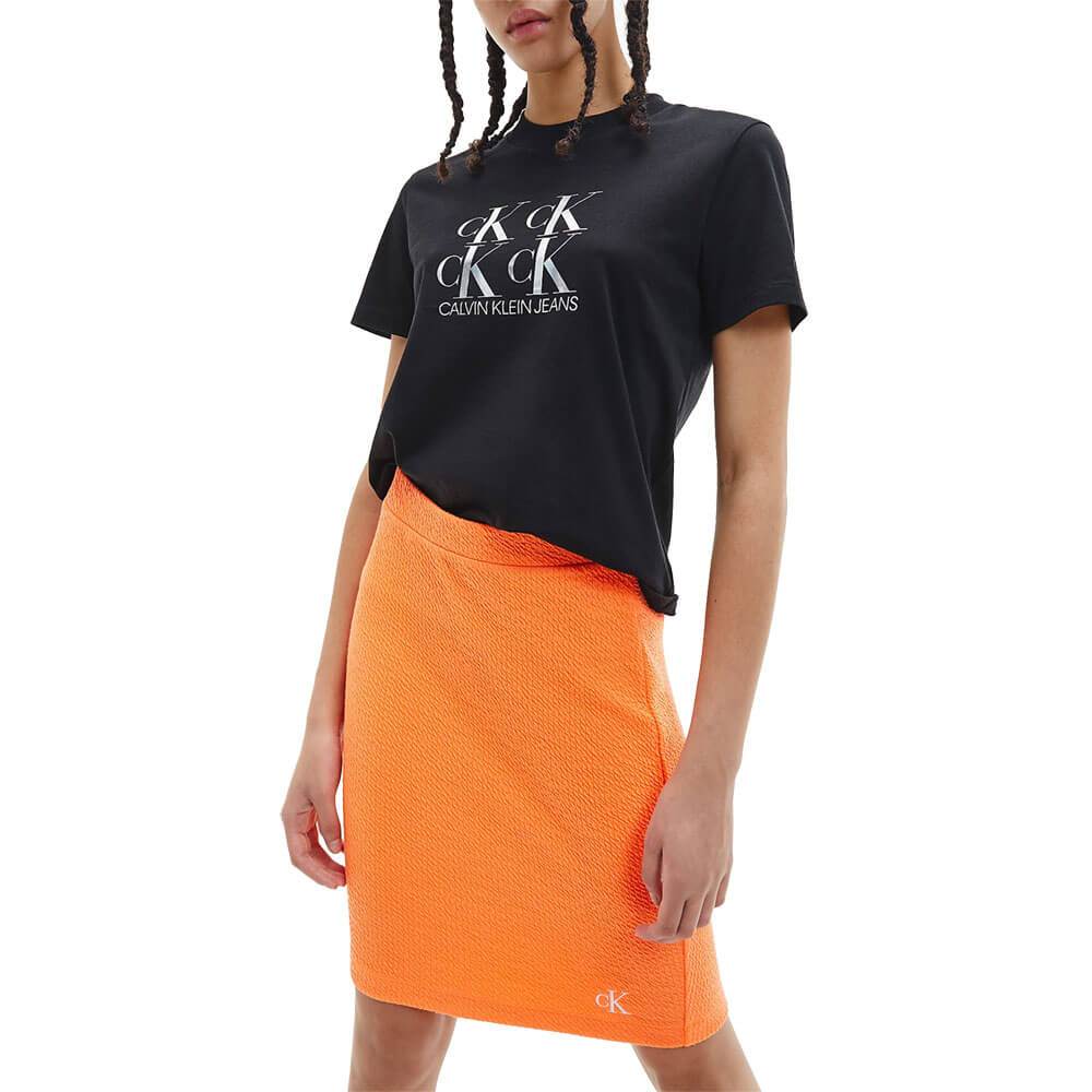 חולצת טישרט קלווין קליין קצרה Shine Logo Tee נשים