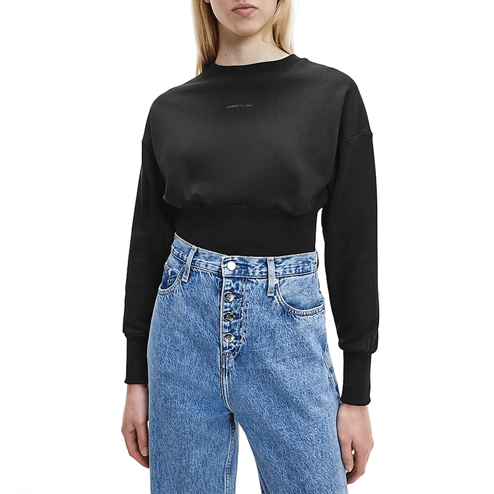 סווטשירט קלווין קליין Back Tape High Hem Sweatshirt נשים