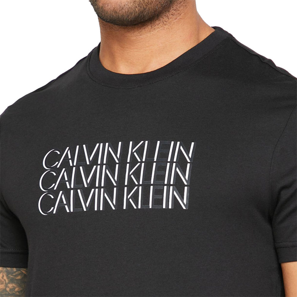 חולצת טישרט קלווין קליין Triple Center Logo T-Shirt גברים