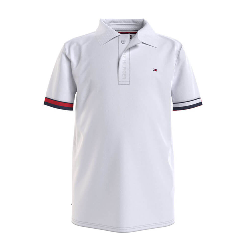 חולצת פולו קצרה טומי הילפיגר Global Rib Cuff Polo ילדים