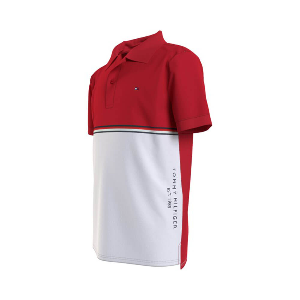 חולצת פולו קצרה טומי הילפיגר Colorblock Tape Polo ילדים