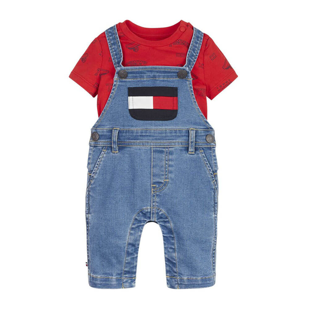 אוברול ג'ינס טומי הילפיגר Baby Tommy Dungaree Set תינוקות